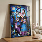 ALVENZA Radha Krishna Wall Frame – Large Artistic Decor for Devotees