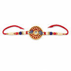 ALVENZA Golden Meenakari Kundan Rakhi for Brother - Festive Design