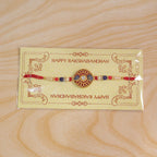 ALVENZA Golden Meenakari Kundan Rakhi for Brother - Festive Design