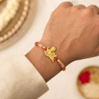 ALVENZA Ganesha Rakhi - Rudraksha & Pearl Beads for Brother
