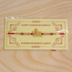 ALVENZA Ganesha Rakhi - Rudraksha & Pearl Beads for Brother