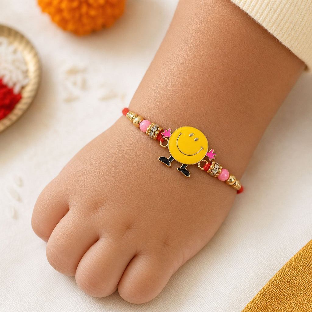 ALVENZA Smiley Kids Rakhi - Colourful Beads & Playful Design for Raksha Bandhan