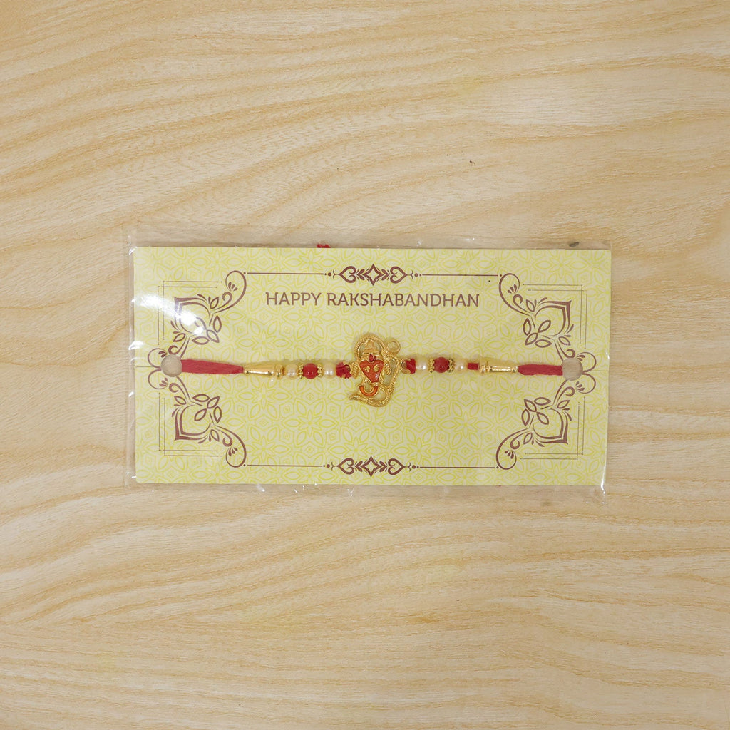 ALVENZA Lord Ganesha Rakhi - Designer Multicolor Beads for Brother
