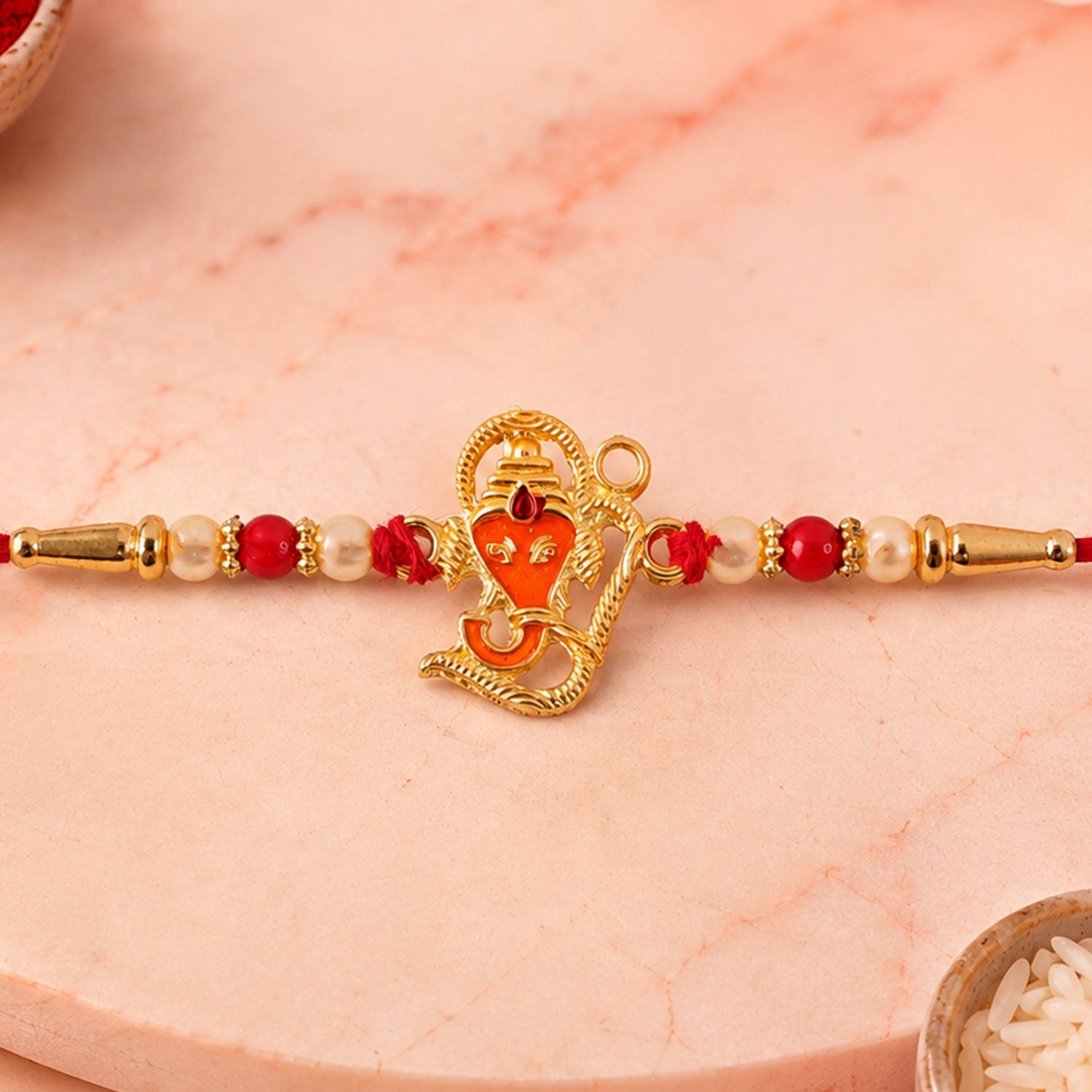 ALVENZA Lord Ganesha Rakhi - Designer Multicolor Beads for Brother