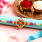 ALVENZA Diamond Shape Rakhi with Stone Embellishments and Beads