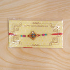 ALVENZA Diamond Shape Rakhi with Stone Embellishments and Beads