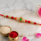 ALVENZA Ganesha Rakhi, Elegant Gold Finish for Raksha Bandhan