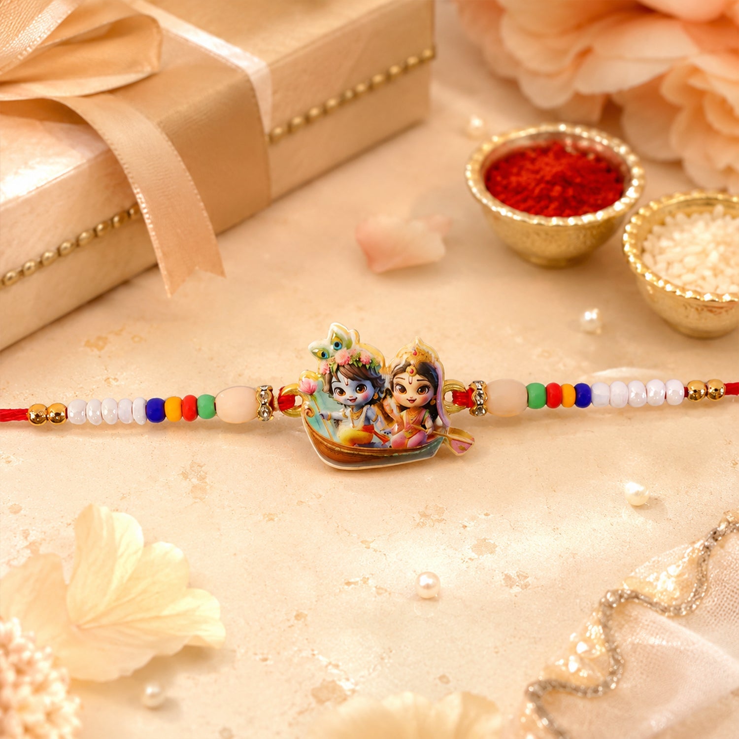 ALVENZA Shop Krishna Radha Rakhi Divine Spiritual Bond for Raksha Bandhan