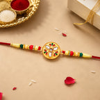 ALVENZA Kalash Rakhi - Sacred Design with Embellished Beads & Red Thread