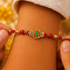 ALVENZA Ganesha Rakhi, Elegant Gold Finish for Raksha Bandhan