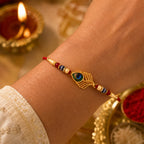 ALVENZA Peacock Rakhi, Elegant Beaded Design for Brothers, Handcrafted
