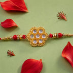 ALVENZA Kundan Rakhi - Traditional Rudraksha Design for Brother