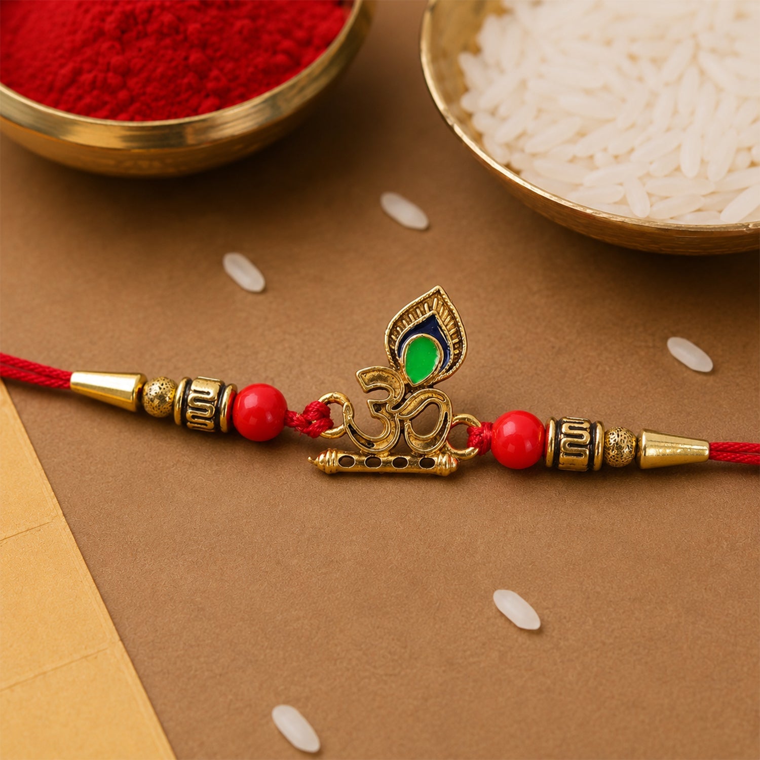 ALVENZA Shop Beadwork Rakhi for Brothers Traditional Design