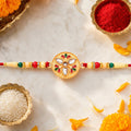 ALVENZA Kalash Rakhi - Sacred Design with Embellished Beads & Red Thread