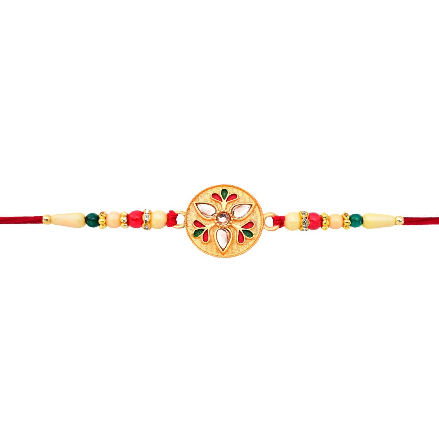 ALVENZA Kalash Rakhi - Sacred Design with Embellished Beads & Red Thread