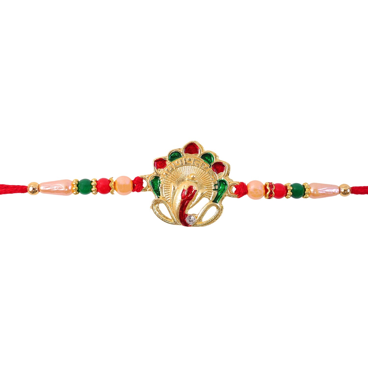 ALVENZA Buy Om Ganesha Rakhi Traditional Beadwork for Brother