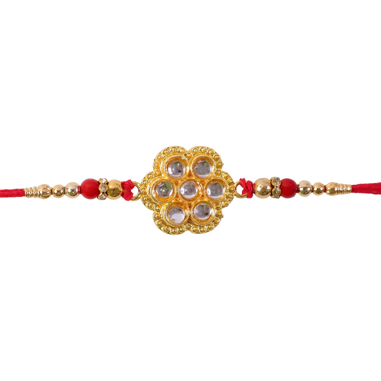 ALVENZA Kundan Rakhi - Traditional Rudraksha Design for Brother