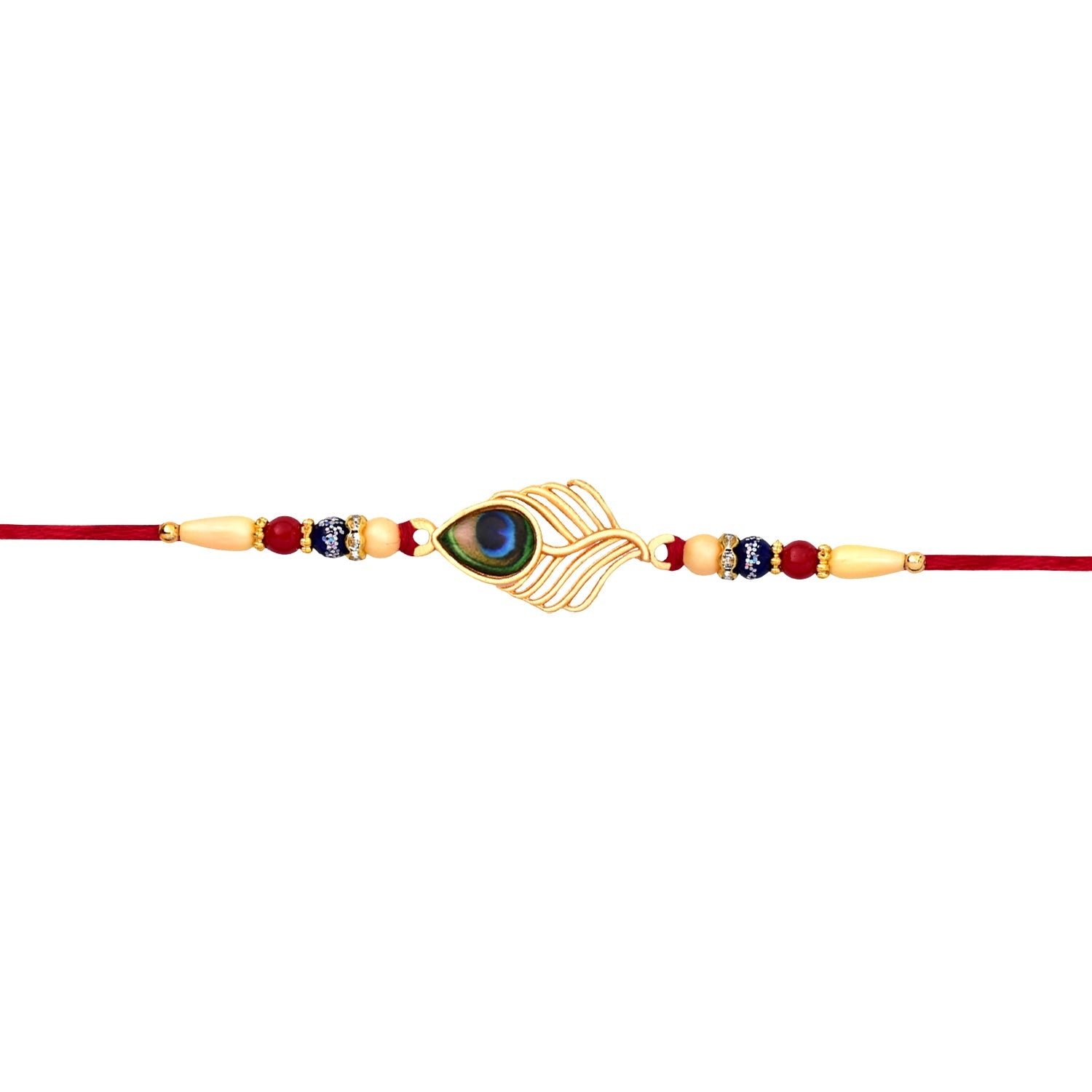 ALVENZA Peacock Rakhi, Elegant Beaded Design for Brothers, Handcrafted