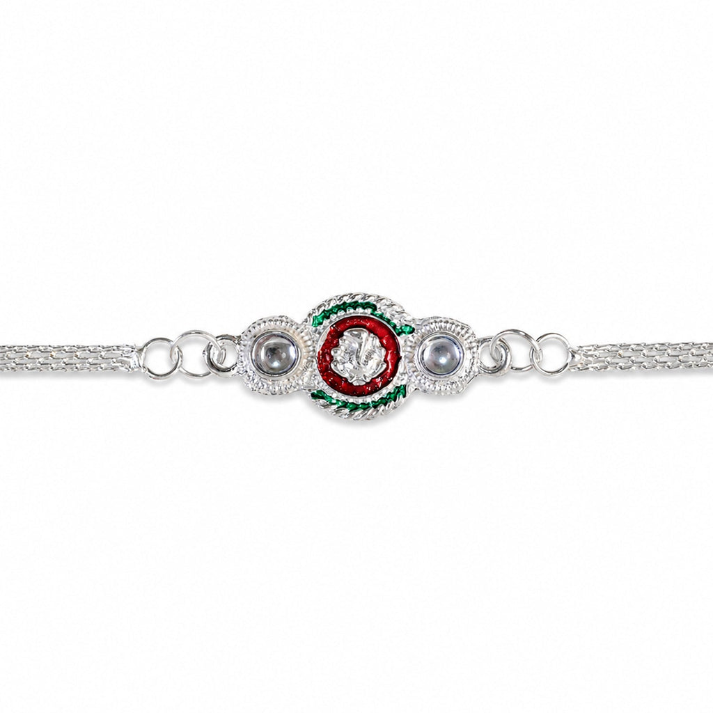 ALVENZA Silver Ganesha Rakhi – Elegant Dual Chain for Raksha Bandhan