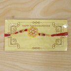 ALVENZA Kundan Rakhi - Traditional Rudraksha Design for Brother