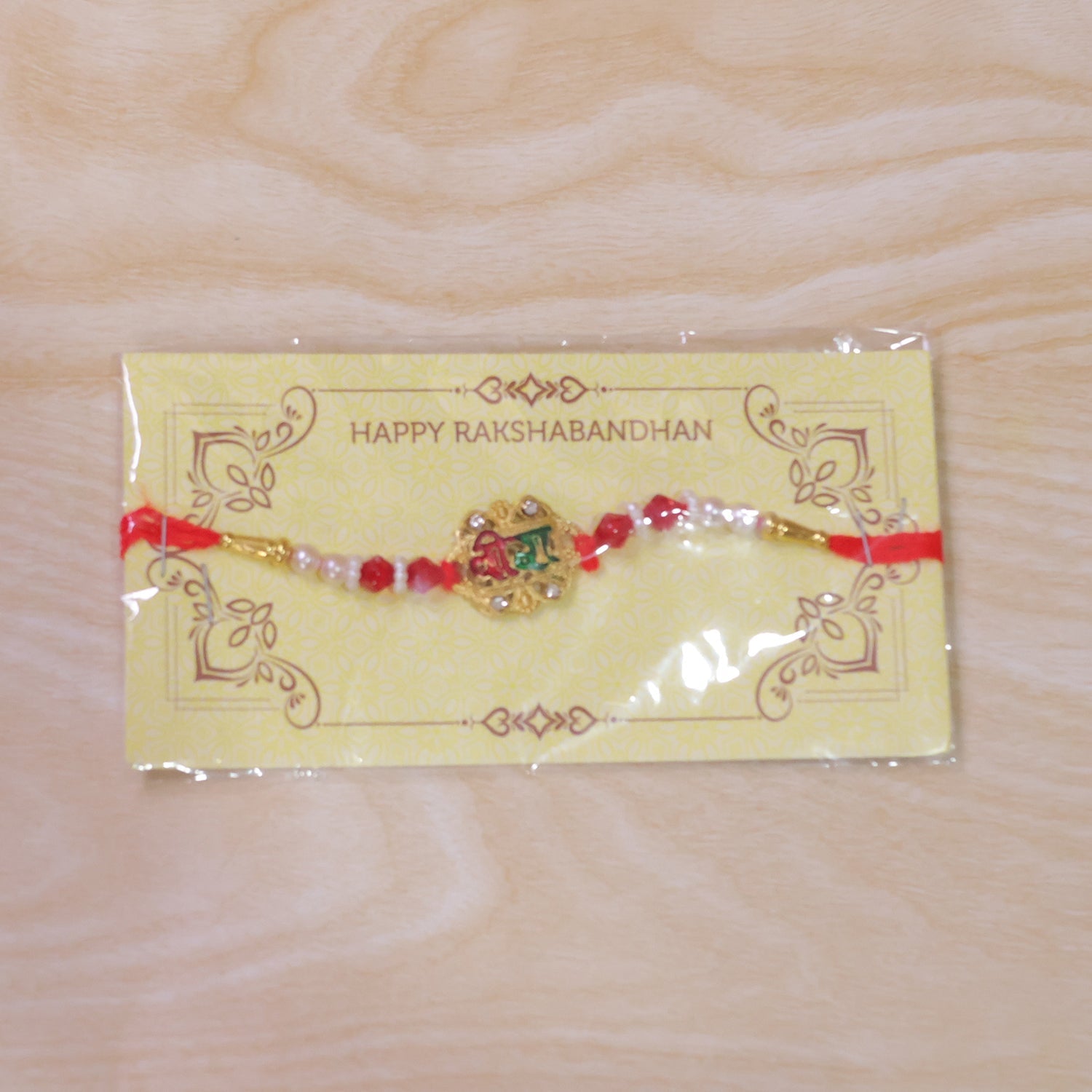 ALVENZA Veera Rakhi with Rudraksha, Elegant Stone Studded Design