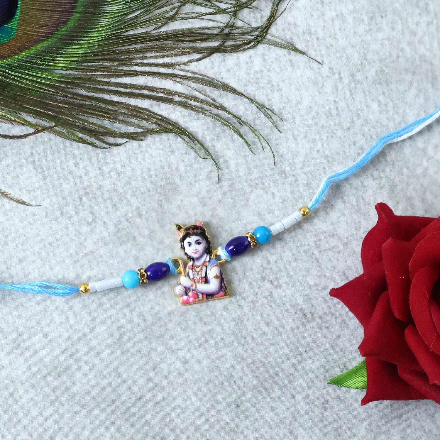 ALVENZA Spiritual Lord Krishna Rakhi – Beautiful & Durable Design for Raksha Bandhan