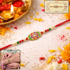 ALVENZA Rakhi – Elegant multicolor stone-studded designer bracelet for Bhai