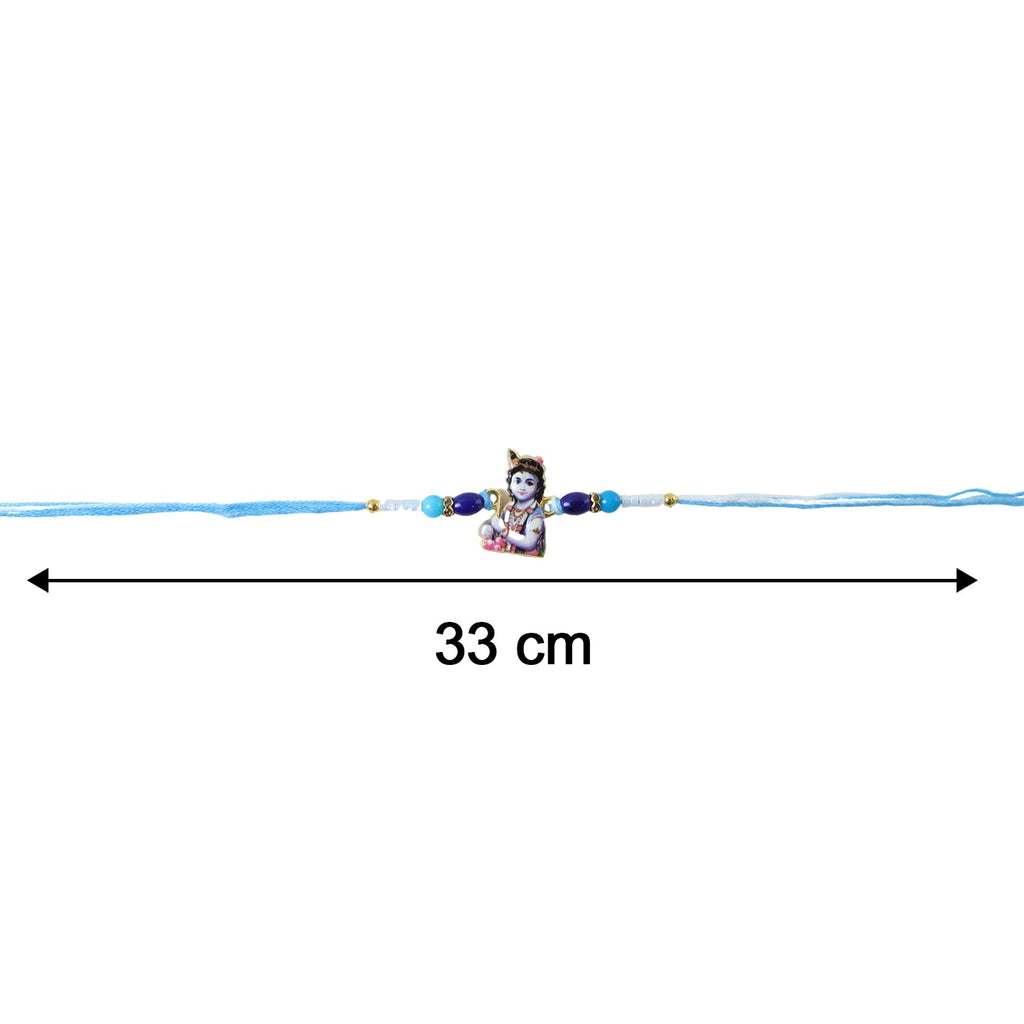 ALVENZA Rakshabandhan Blue Beads Rakhi – Stylish & Traditional Gift for Brother
