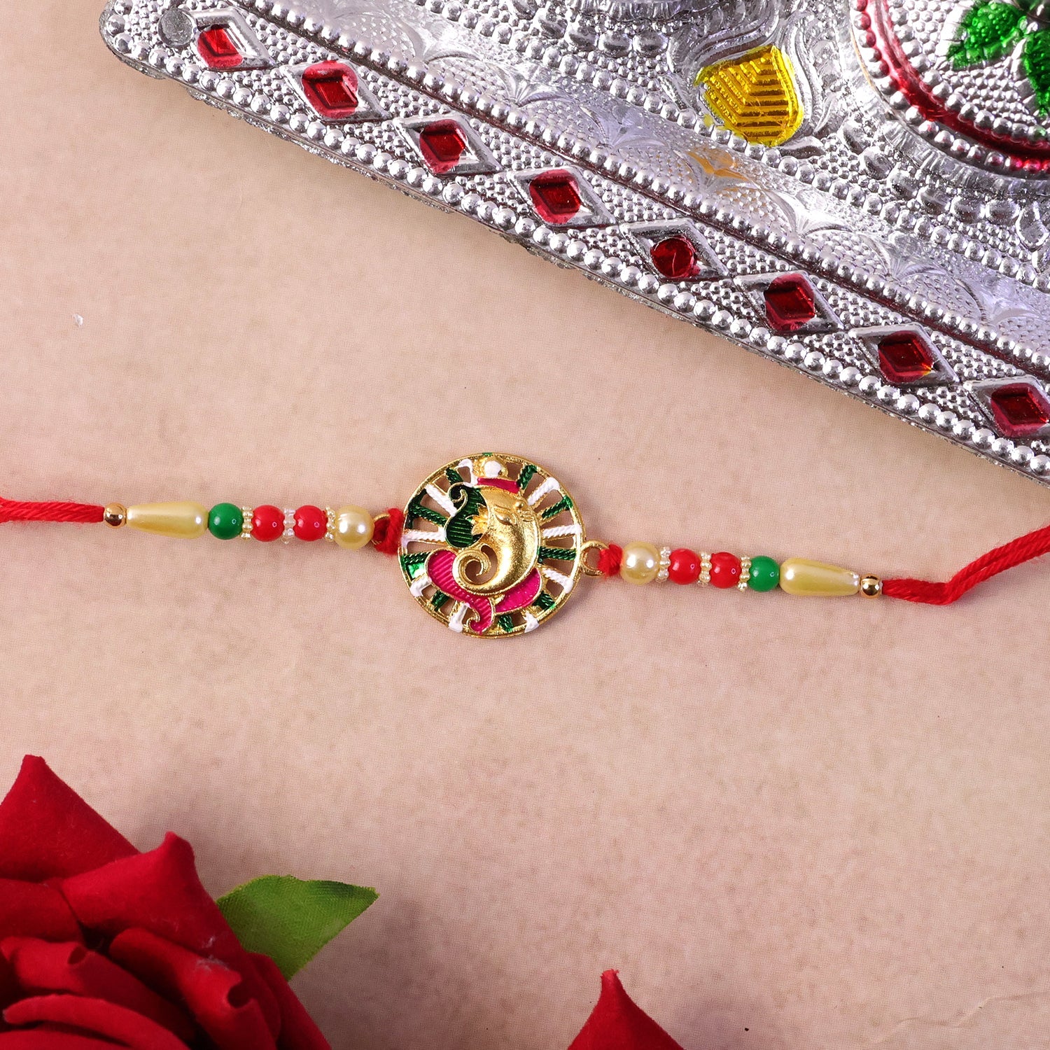 ALVENZA Ganesha Rakhi – Elegant spiritual design for Rakshabandhan