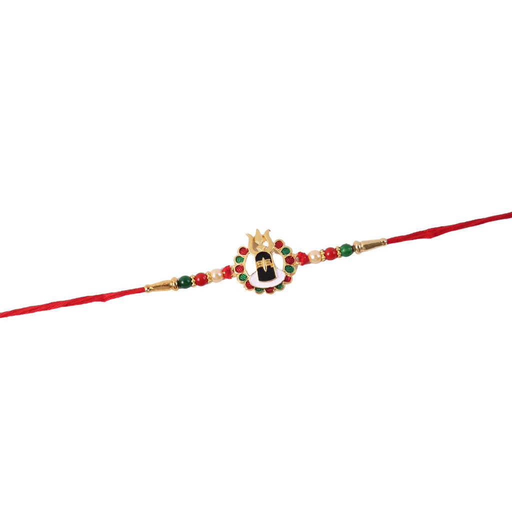 ALVENZA Divine Shivling Rakhi – Spiritual Beads & Traditional Design