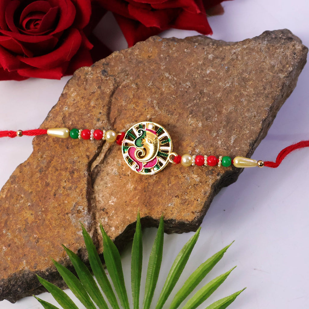 ALVENZA Ganesha Rakhi – Elegant spiritual design for Rakshabandhan