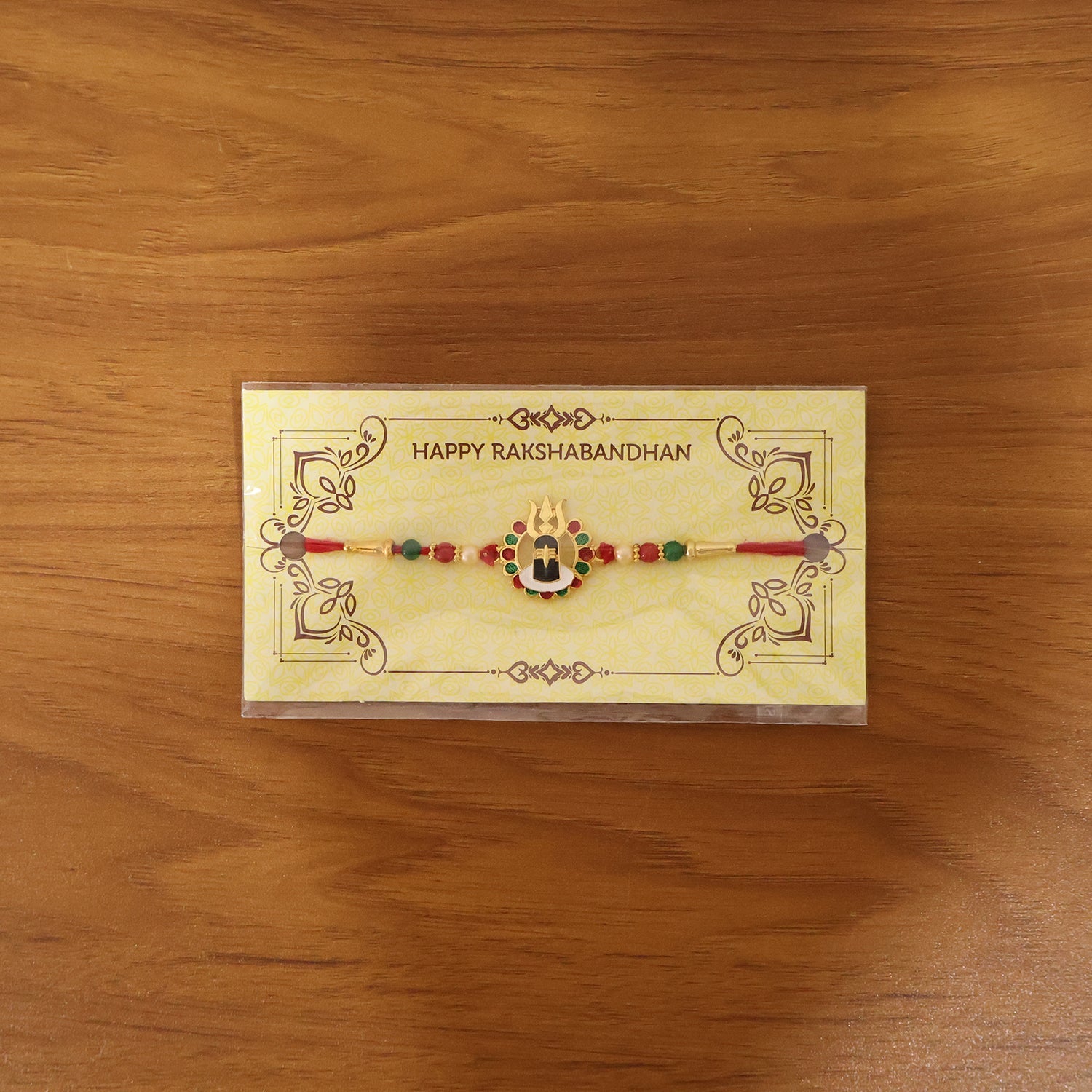 ALVENZA Divine Shivling Rakhi – Spiritual Beads & Traditional Design