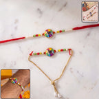 ALVENZA Premium Traditional Cow Motif lumba Rakhi – Vibrant Beads & Soft Thread Darling