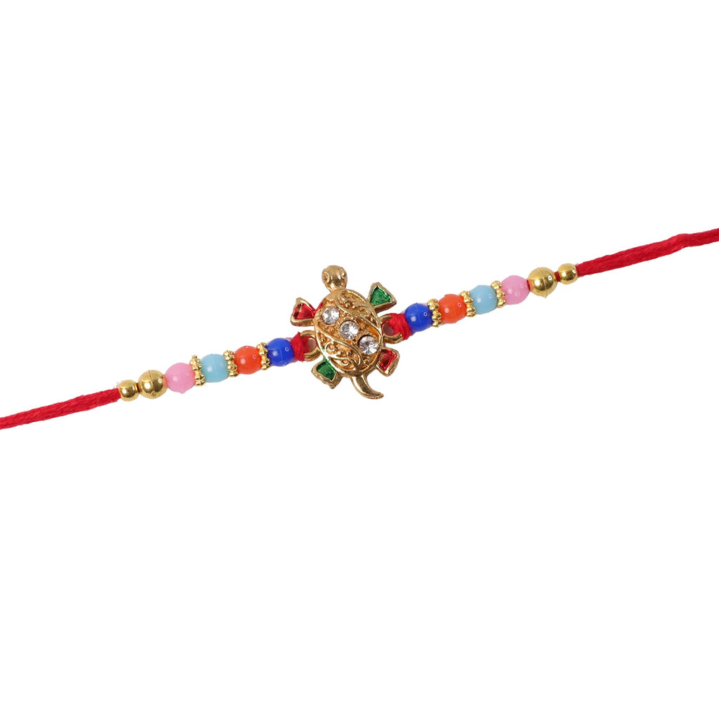 ALVENZA Cute Turtle Rakhi – Colorful Beads & Traditional Design for Rakshabandhan