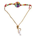 ALVENZA Premium Traditional Cow Motif lumba Rakhi – Vibrant Beads & Soft Thread Darling