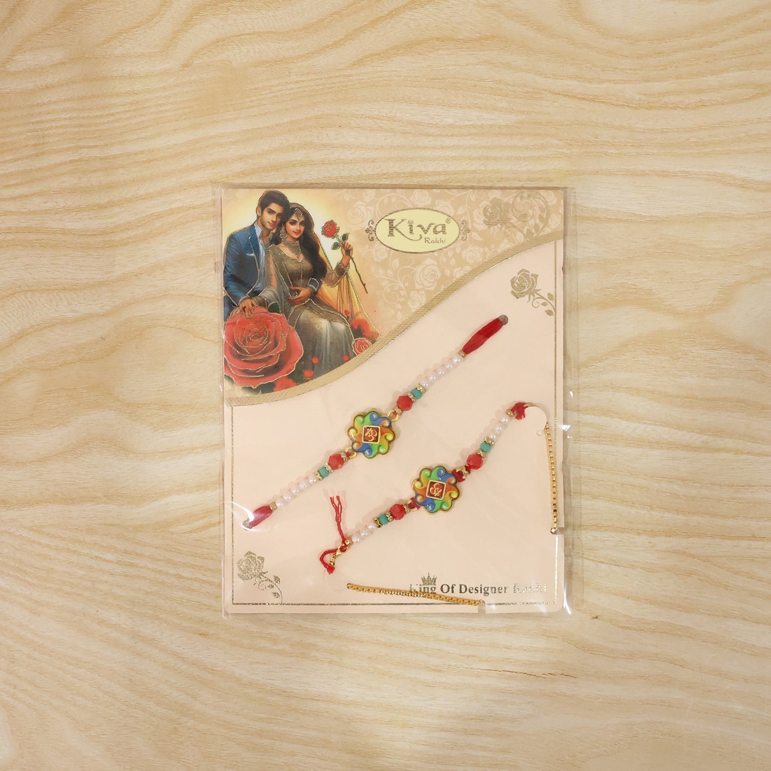 ALVENZA Premium Om Symbol Lumba Rakhi – Pearl Beads and Comfortable Thread for Brothers