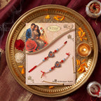 ALVENZA Premium Triangle Shape Pearl Beads lumba Rakhi – Traditional sibling gift