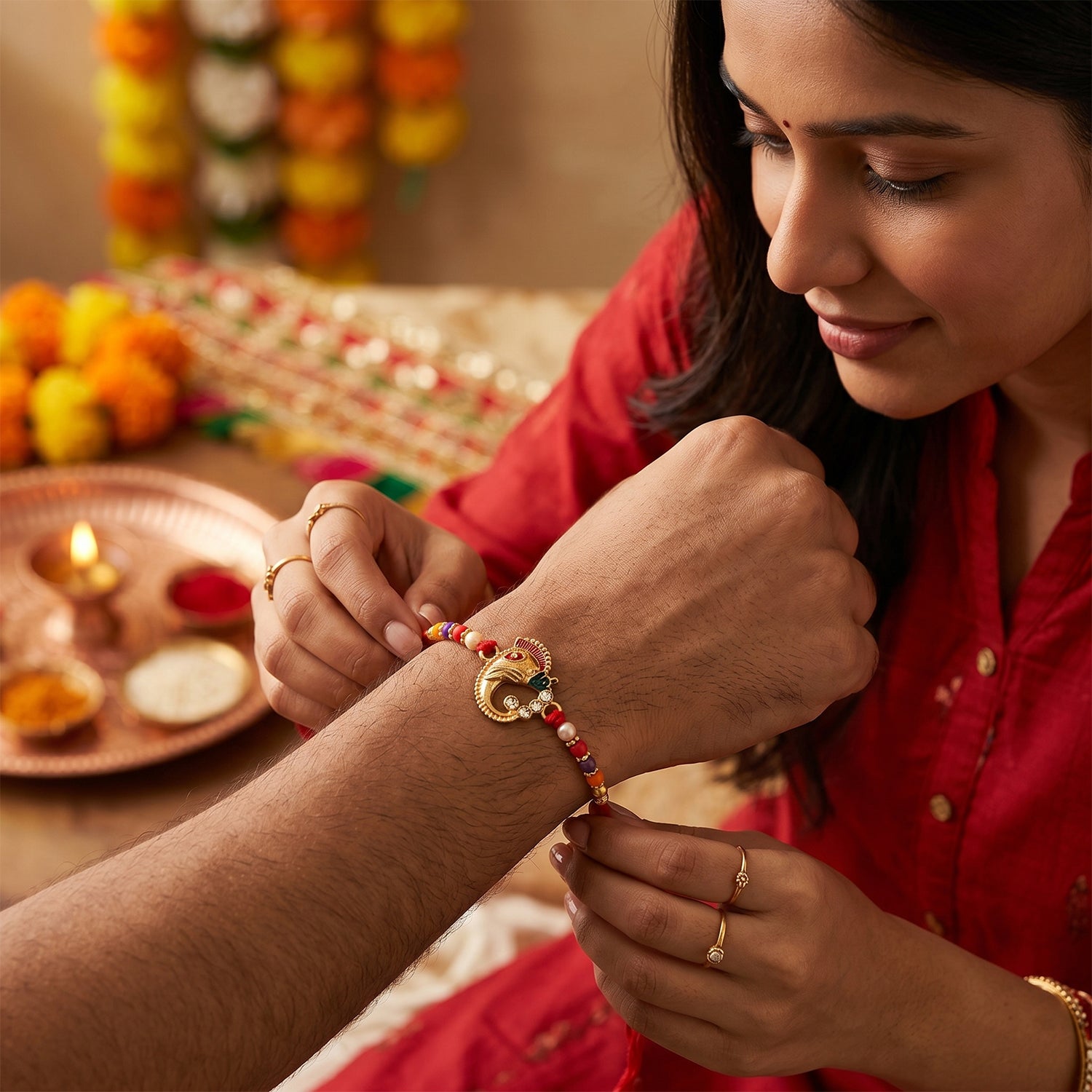 ALVENZA Rakshabandhan Rakhi – Traditional Threadwork with Elegant Design