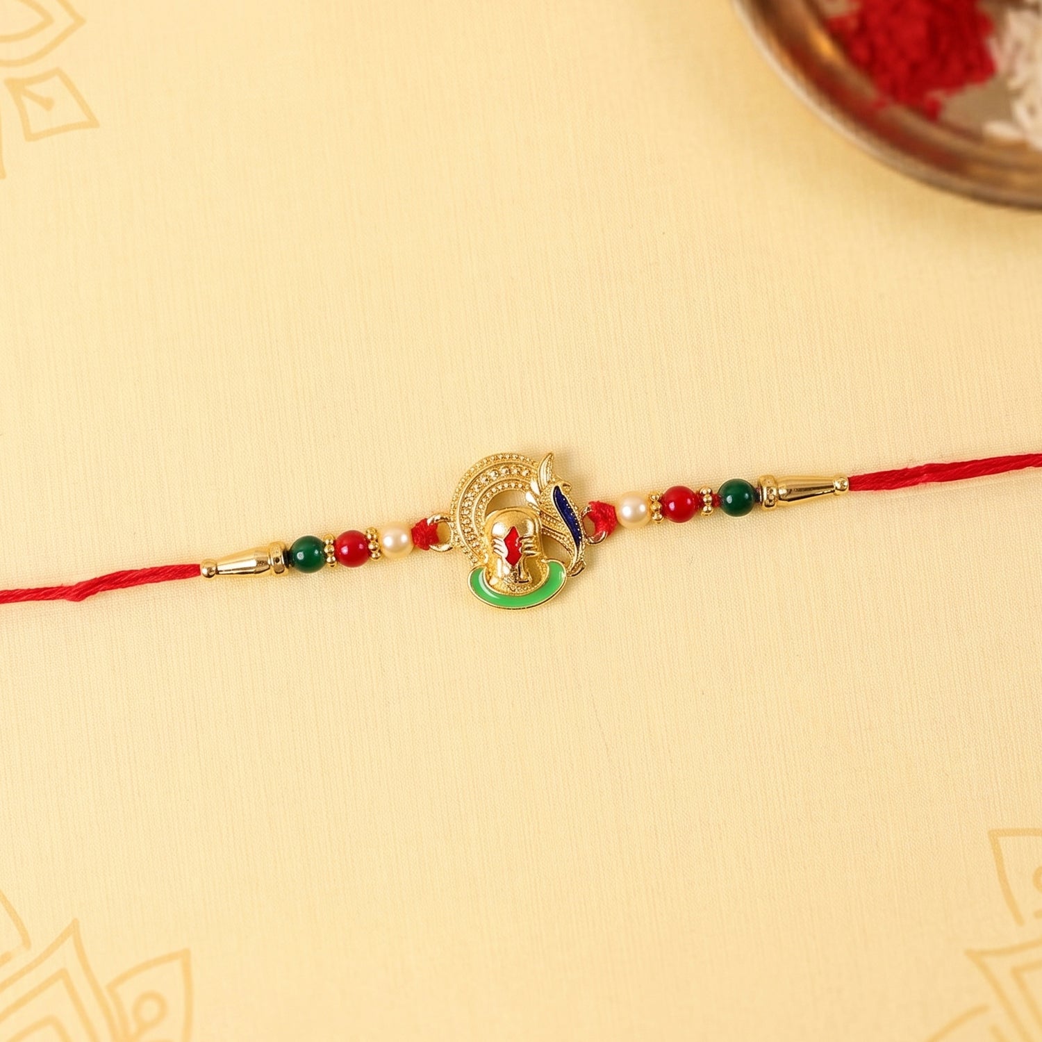 ALVENZA Ganesha Rakhi – Traditional Beaded Design for Raksha Bandhan