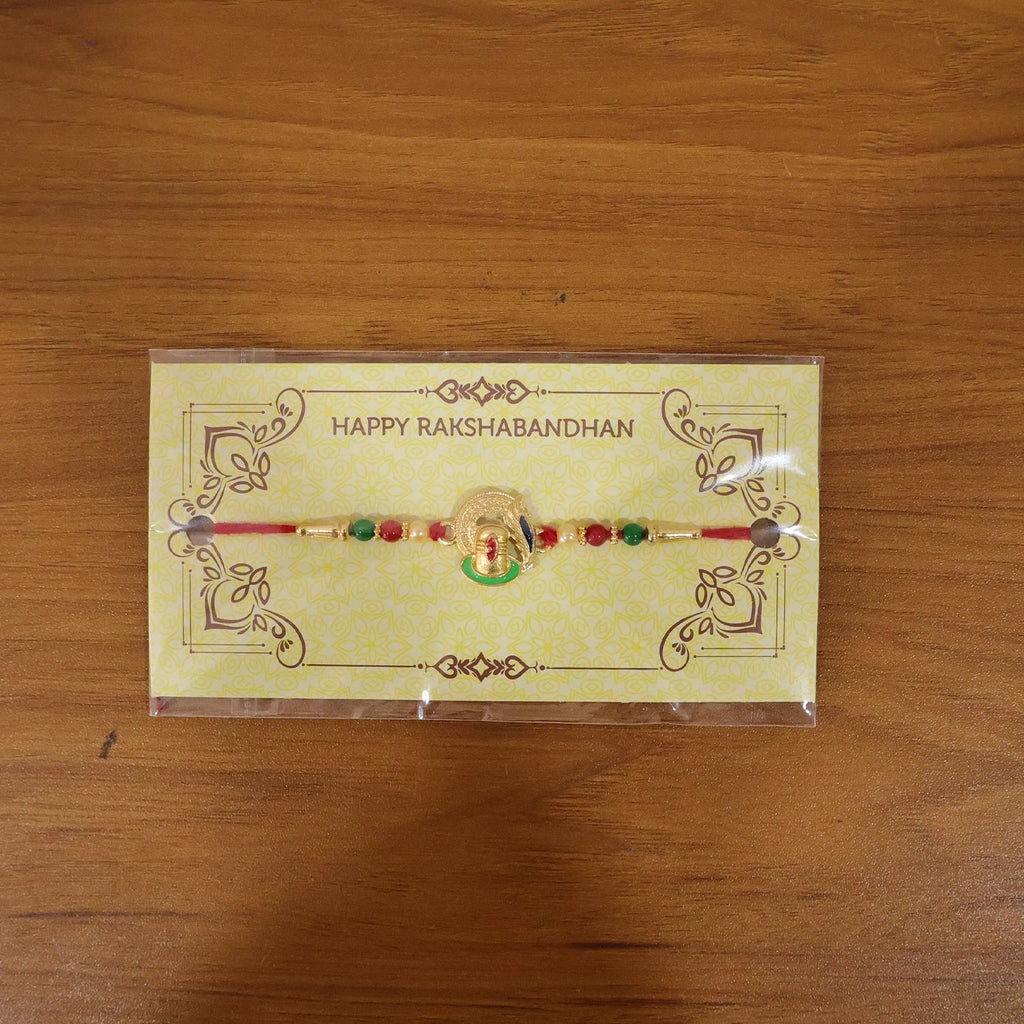 ALVENZA Ganesha Rakhi – Traditional Beaded Design for Raksha Bandhan