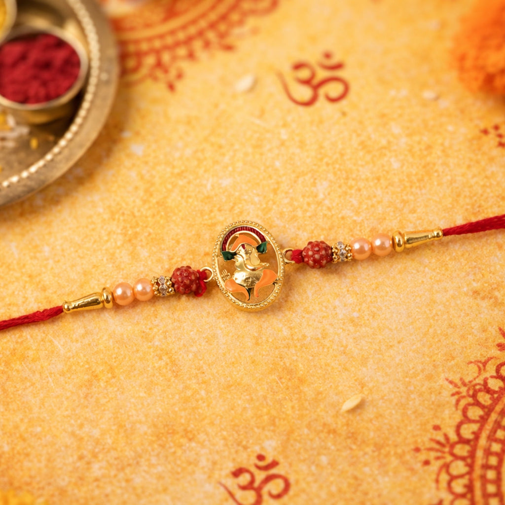 ALVENZA Traditional Ganesha Rakhi – Elegant spiritual festival accessory