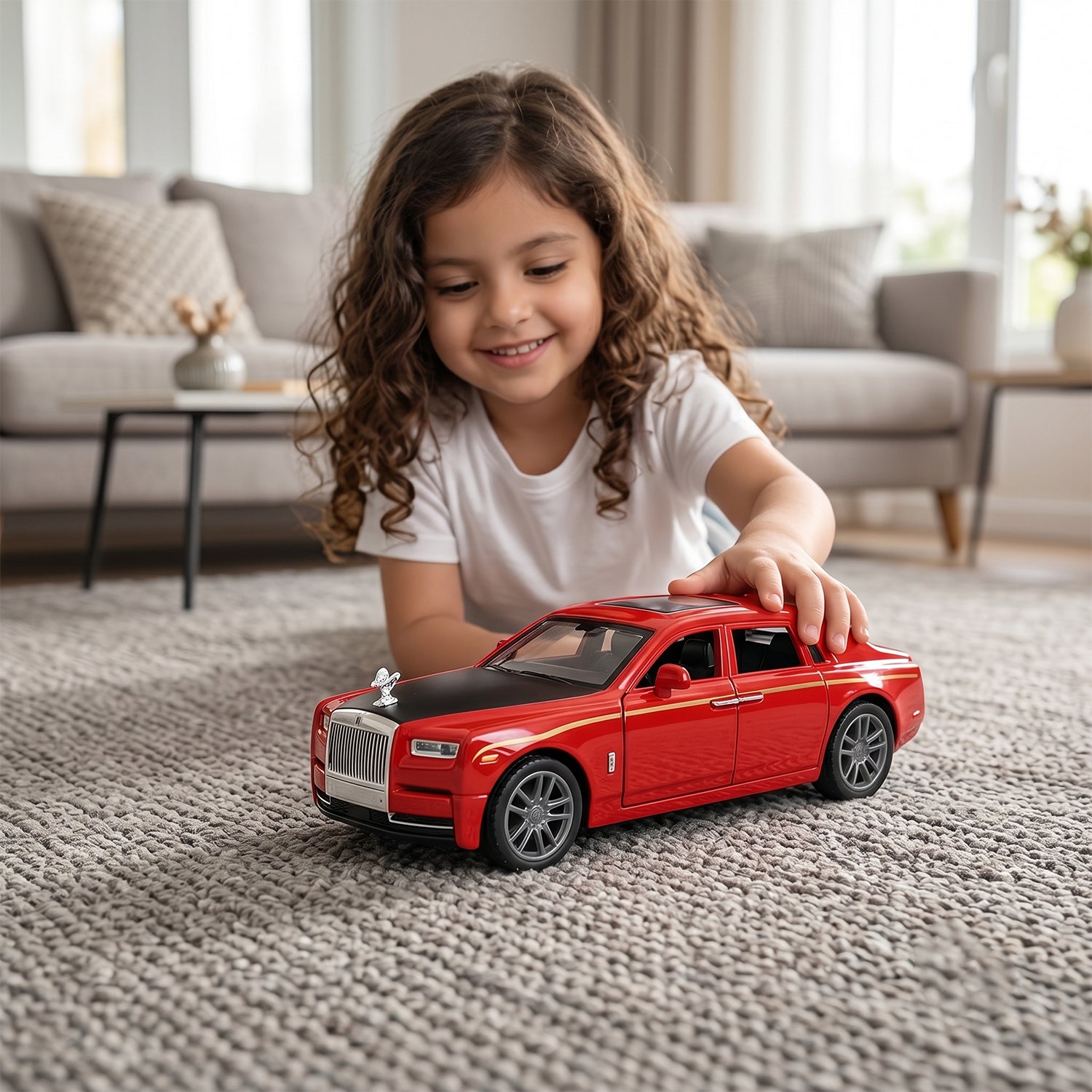 ALVENZA Die-Cast Metal Pull-Back Toy Car – Realistic Luxury Sedan Model