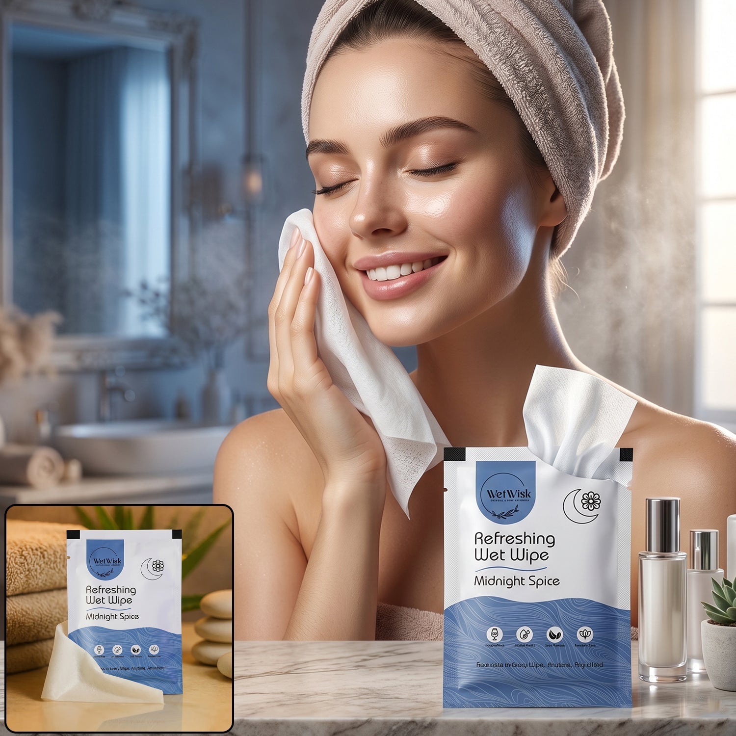 Wet Wipes Gentle Cleansing for Face, Body & Hands (1 Pc)