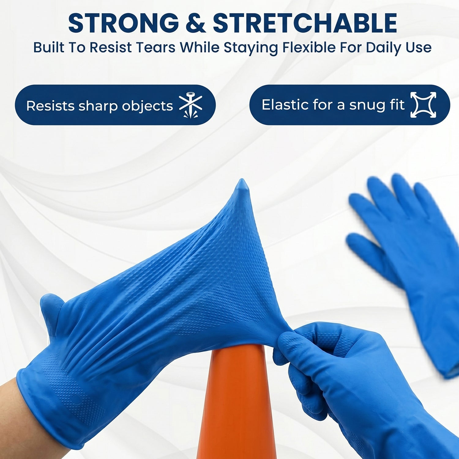Waterproof Rubber Cleaning Gloves Reusable & Durable for Household Tasks - Detail View 7