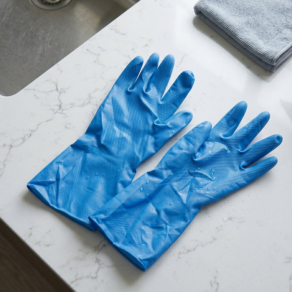 Waterproof Rubber Cleaning Gloves Reusable & Durable for Household Tasks - Detail View 8