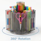 Desk Organizer 360 Rotating Acrylic Pen Stand for Workspace - Front View