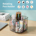 Desk Organizer 360 Rotating Acrylic Pen Stand for Workspace - Detail View 7