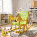 ALVENZA Kids Plastic Horse Rocking Chair, Baby Rocker Seat with Backrest (1 Pc)