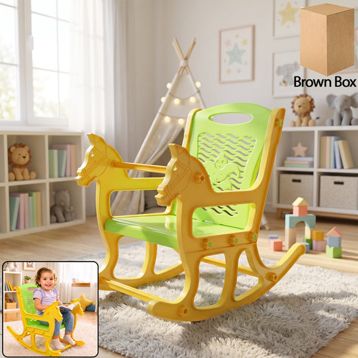 ALVENZA Kids Plastic Horse Rocking Chair, Baby Rocker Seat with Backrest (1 Pc)
