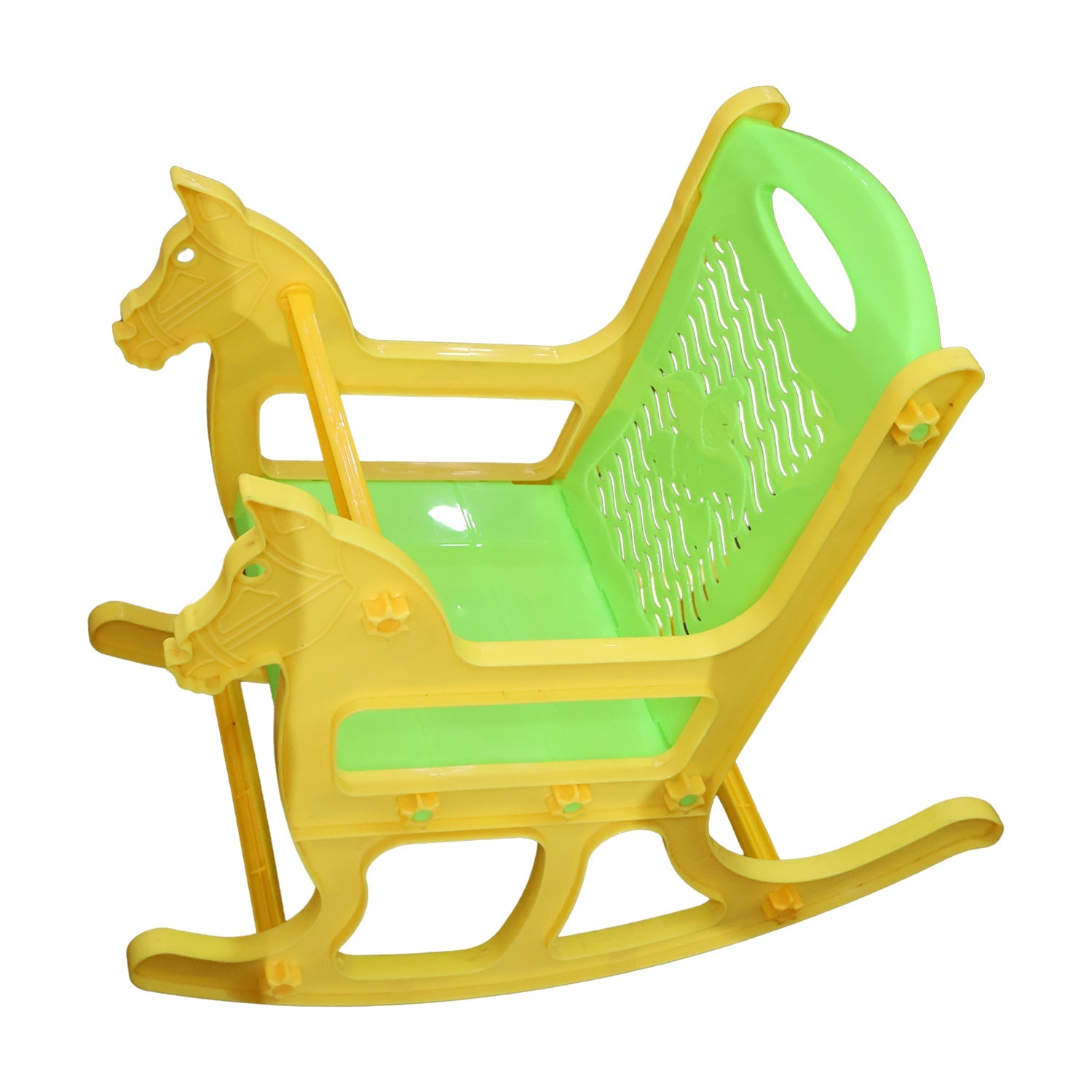 ALVENZA Kids Plastic Horse Rocking Chair, Baby Rocker Seat with Backrest (1 Pc)